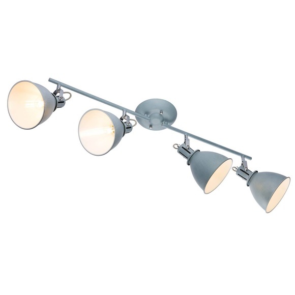 GLOBO JONAS Strahler Metall grau silberfarben, Schirm innen weiß, LxBxH:800x150x200, e