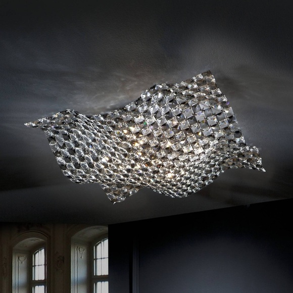 Deckenleuchte Saten aus Kristall, 56 cm