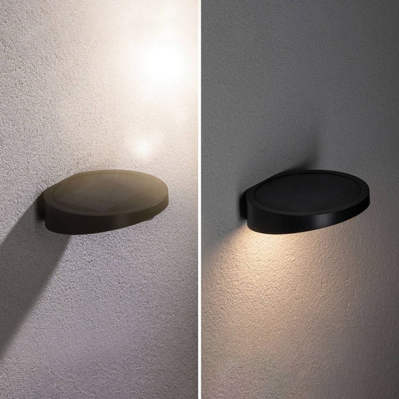 Paulmann Ryse 94246 Solar-Außenwandleuchte mit Bewegungsmelder 1.2 W Warm-Weiß Anthrazit