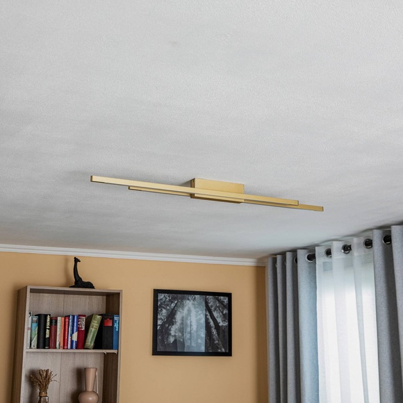 Quitani Talon LED-Deckenlampe 2fl messing eloxal