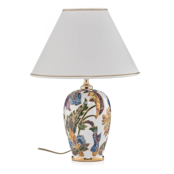 Tischleuchte Damasco mit 24 Karat Gold, Ø 30 cm