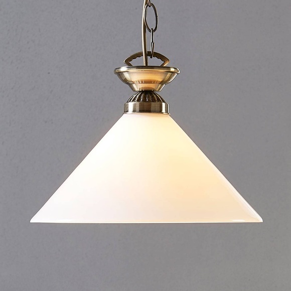 Glas-Pendellampe Otis, altmessing