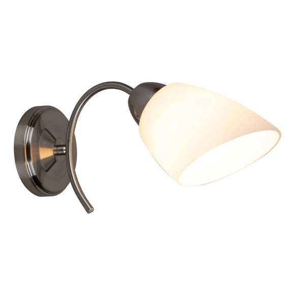 Wandlampe Varietta mit Glasschirm, nickel