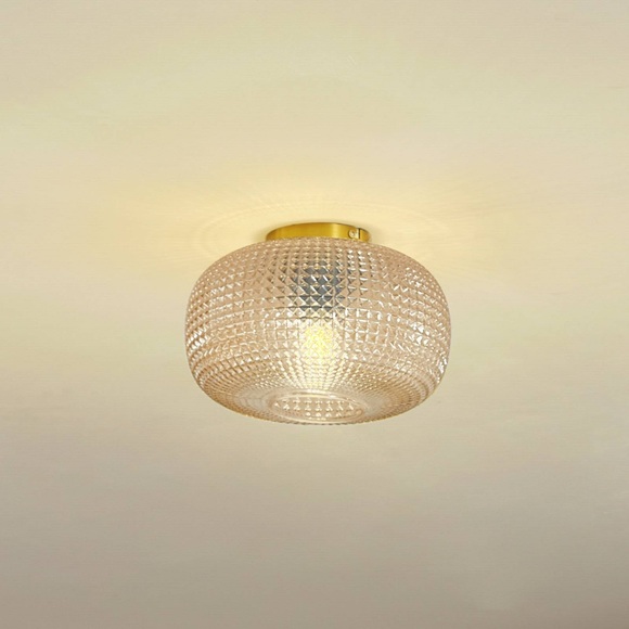 Lindby Deckenleuchte Hildur, Ø 25 cm, amber, Glas