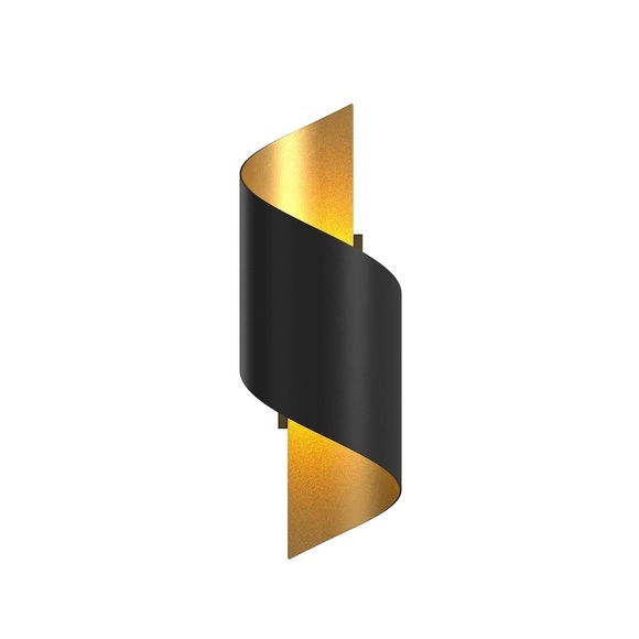 Metall-LED-Wandleuchte Desirio, schwarz-gold