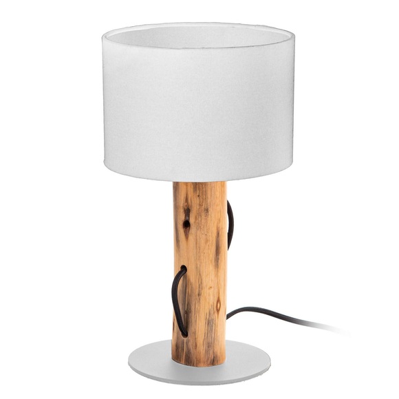 Tischlampe Norin mit Gestell aus Eukalyptusholz