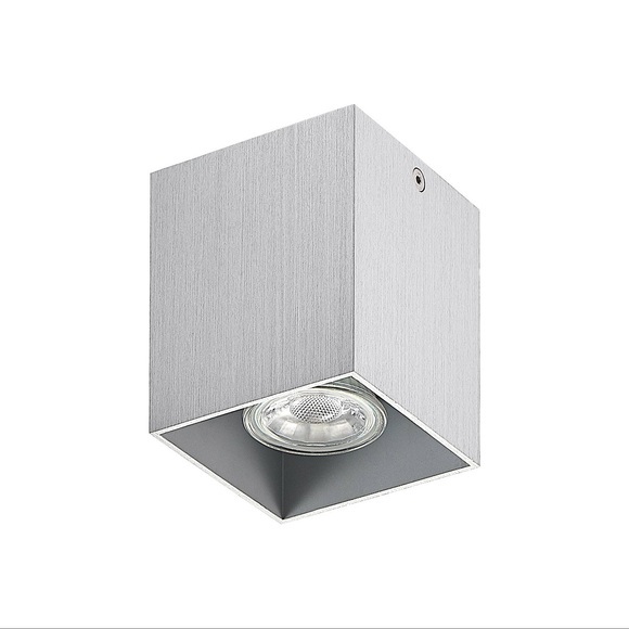 ELC Efey Deckenlampe, GU10, eckig, silber