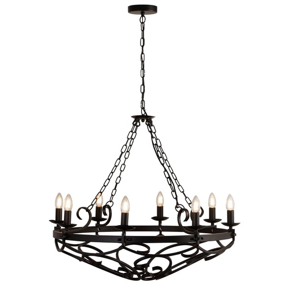 Kronleuchter Cartwheel, achtflammig, Ø 80 cm