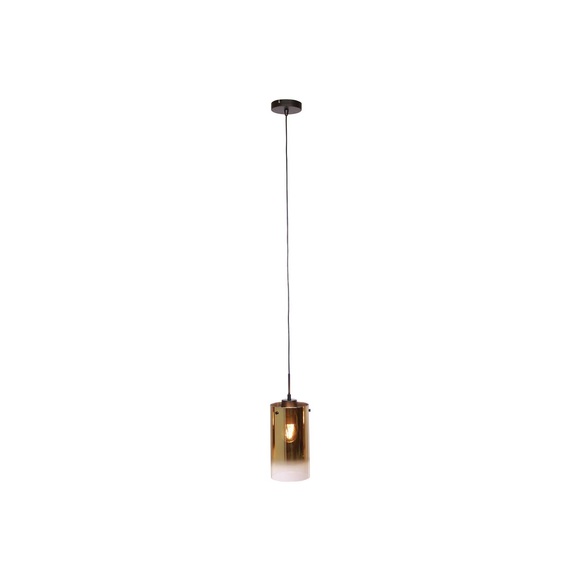 Hängelampe Ventotto, schwarz/gold, Ø 15 cm, Glas