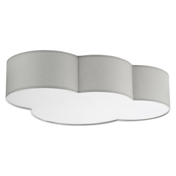 Deckenleuchte Cloud aus Textil, Länge 62 cm, grau