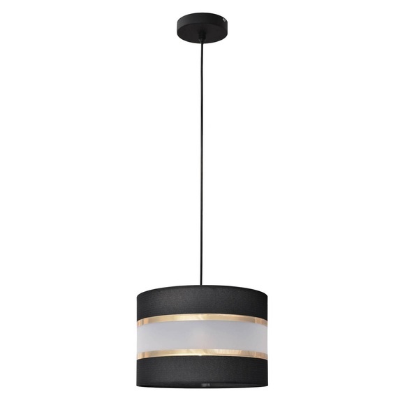Hängelampe Helen Textilschirm schwarz-gold Ø 25 cm