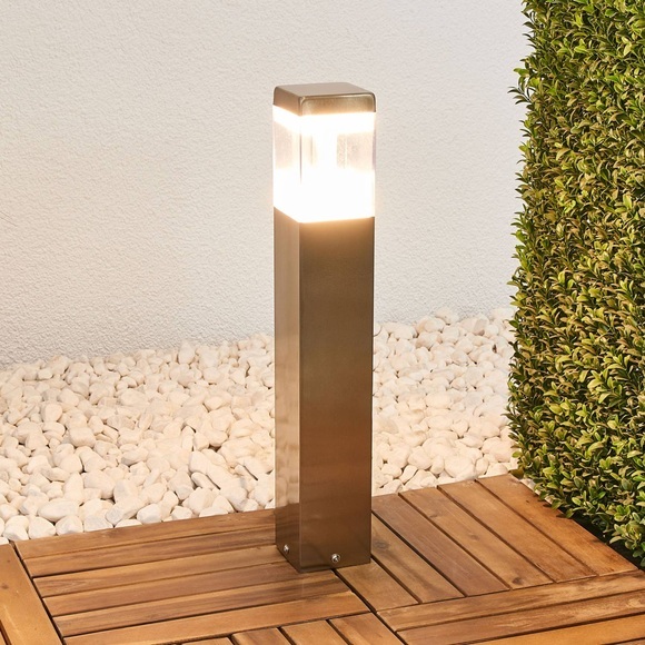 Sockellampe Baily mit LEDs, Edelstahl