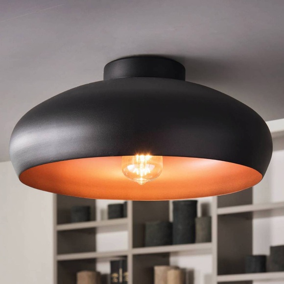 Deckenleuchte Mogano aus Metall, schwarz
