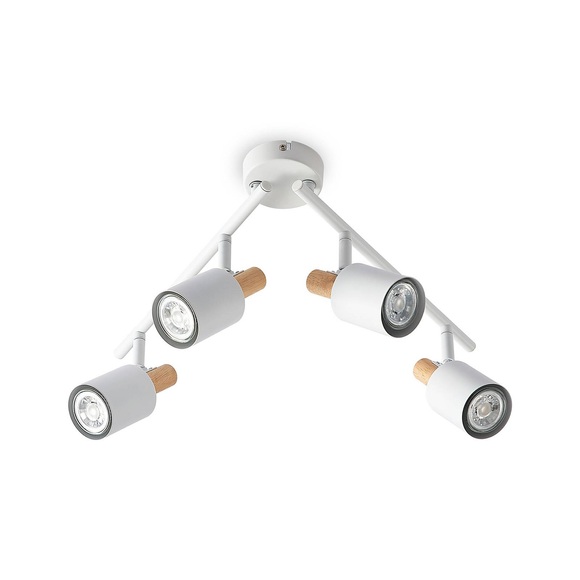 Lindby Junes LED-Deckenspot, vierflammig, weiß