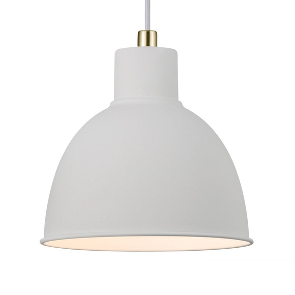 Pendellampe Pop Rough aus Metall, weiß