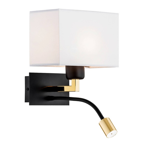 Wandlampe Bobby Leselampe, weiß-schwarz