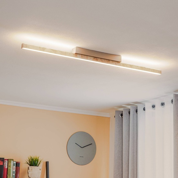 Quitani Zino LED-Deckenleuchte Schiefer gold 38W