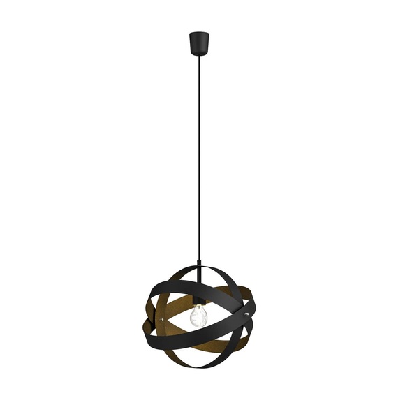 Schwarze LED-Pendelleuchte Cara mit drei Ringen