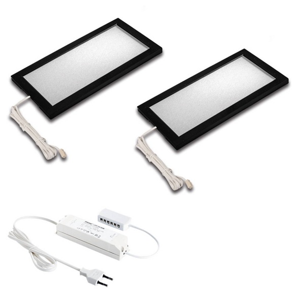 LED-Unterbaulampe Sky 2er Set 3.000K schwarz