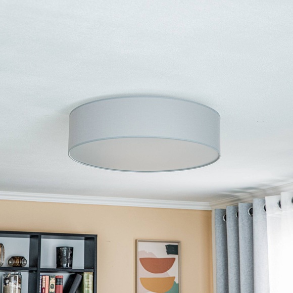 Euluna Roller Decke, Stoffschirm grau, Ø 50 cm