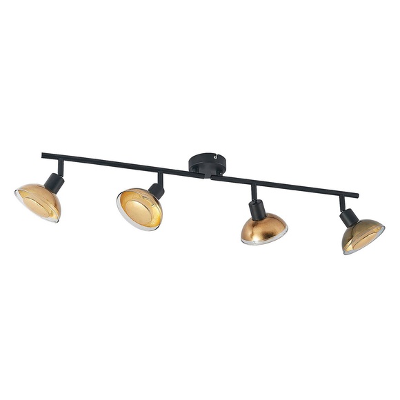 Lindby Erin LED-Deckenstrahler schwarz/gold 4-flg.