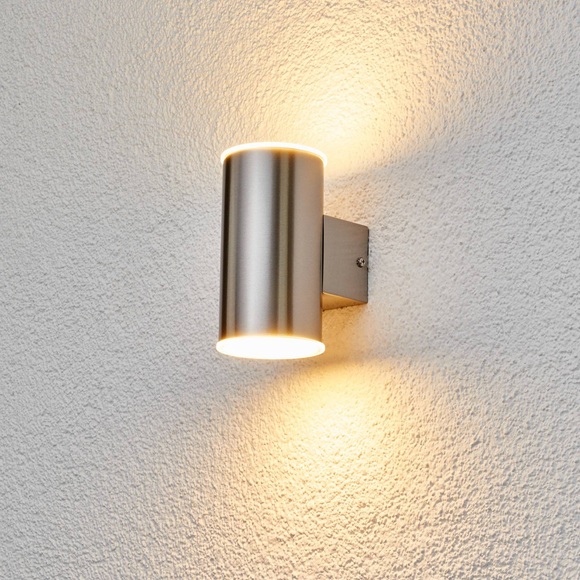 LED-Außenwandleuchte Morena aus Edelstahl 2fl.