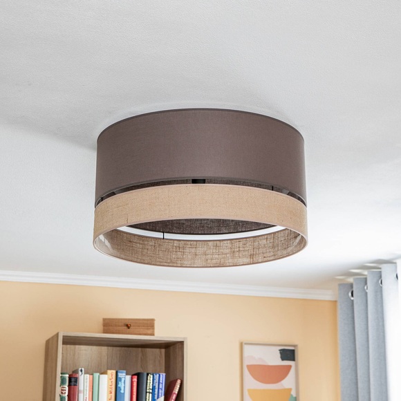 Euluna Levo Deckenleuchte, Ø 60 cm, jute/erdbraun