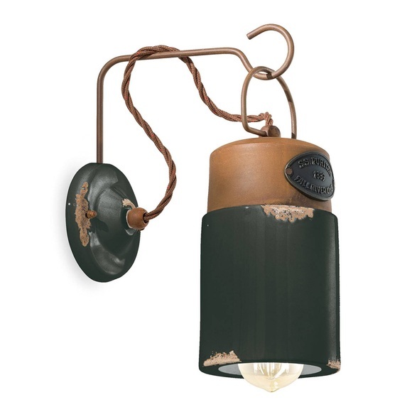 Wandleuchte C1621 im Industrie-Design schwarz