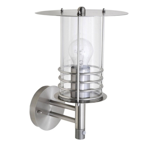 Außenwandlampe Miko, Edelstahl mit Bewegungssensor