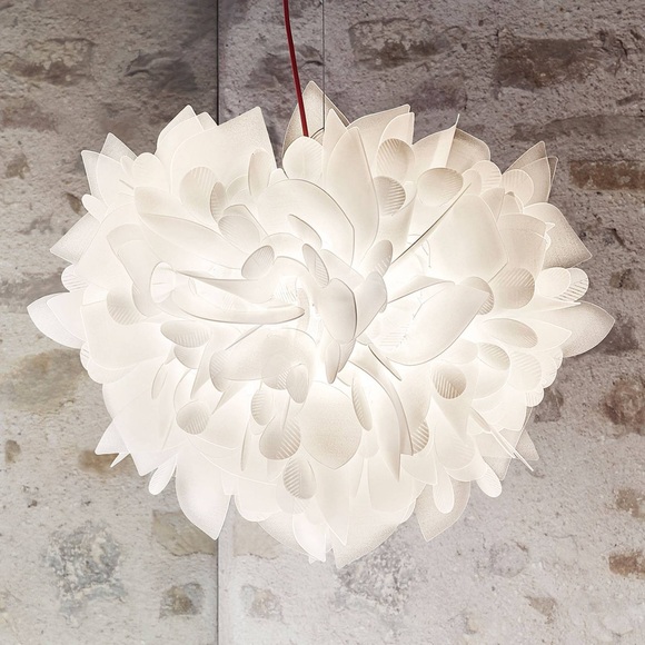 Slamp Veli Foliage Large Hängelampe weiß-rot Ø55cm