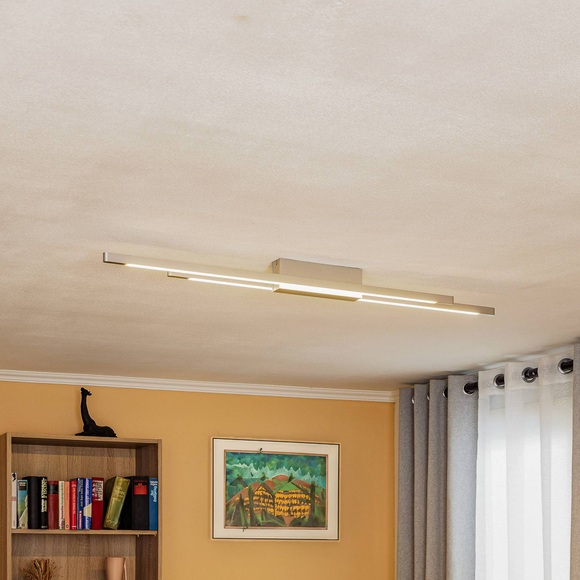 Quitani Talon LED-Deckenlampe 2fl alu/natur eloxal