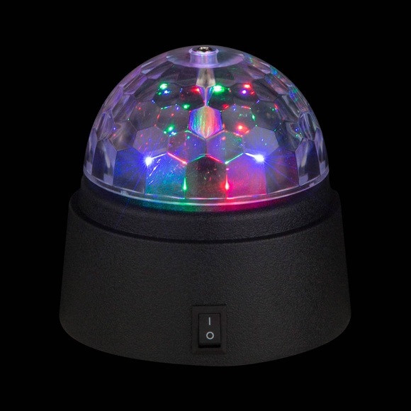 GLOBO DISCO Tischleuchte Kunststoff schwarz, klar, Discolicht mit Kristallsternen, Sch