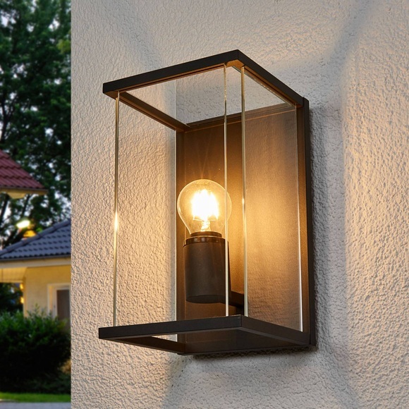 Außenwandleuchte Annalea mit Glasschirm und IP54