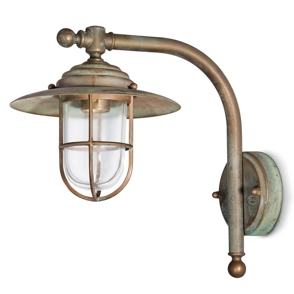 Wandleuchte Bruno im Antik-Design, 32 cm, messing