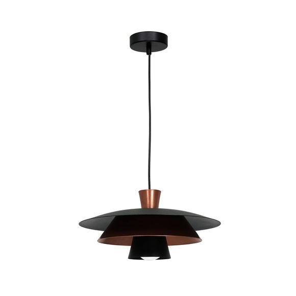 Hängeleuchte Thea, einflammig, schwarz/bronze