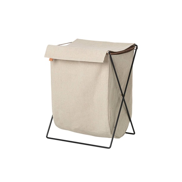Herman Wäschekorb / zusammenklappbar - Metall und Stoff - Ferm Living weiß/beige en textil