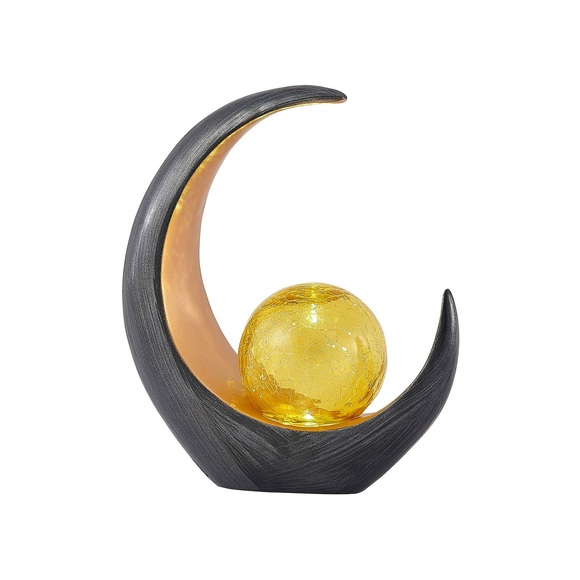 Lindby Jamalia LED-Solar-Dekoleuchte, gelbe Kugel