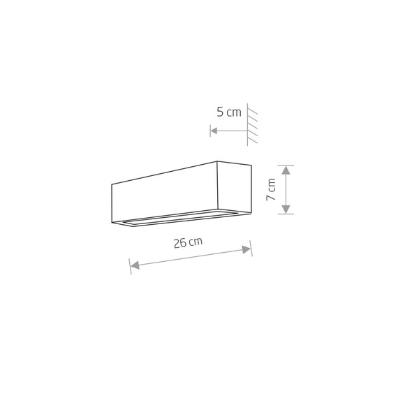 Wandleuchte Straight XS, Breite 26 cm, schwarz