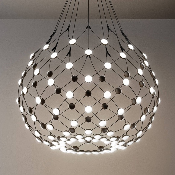 Luceplan Mesh LED-Hängelampe Ø 80cm 3m Abhängung