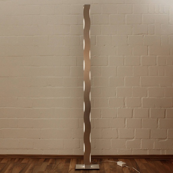 LED-Stehleuchte Wave nickel