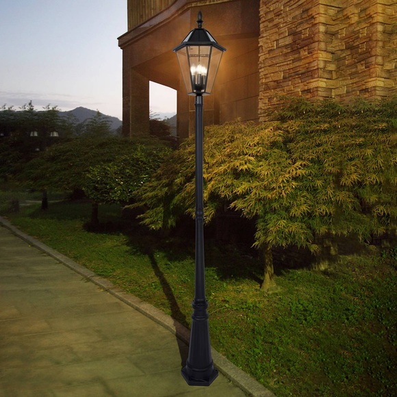 Solar Mastleuchte London mit Retrofit-LED-Lampen