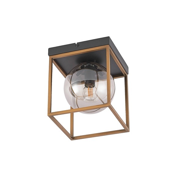 Lindby Josipa Deckenlampe, Käfig, Rauchglas, 1-fl.