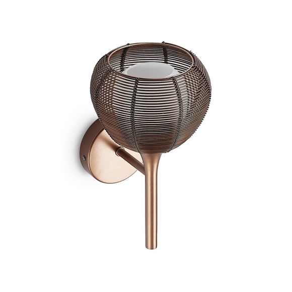 Lucande Tetira Käfig-Wandlampe, braun