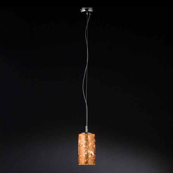 Hängelampe Brick mit Blattkupfer