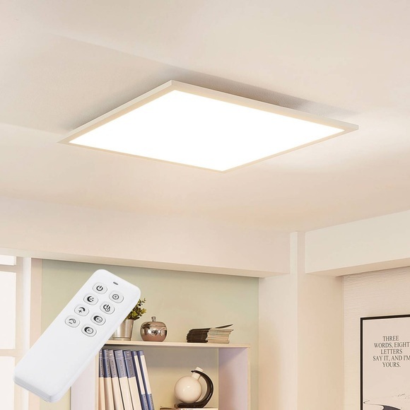 Quadratische LED-Deckenleuchte Lysander m. Dimmer