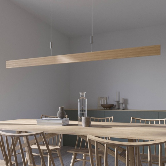 LED-Pendellampe Lise, Eiche natur,158 cm