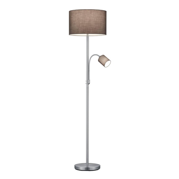Lindby Jaileen Stoffstehlampe, Leselicht, grau