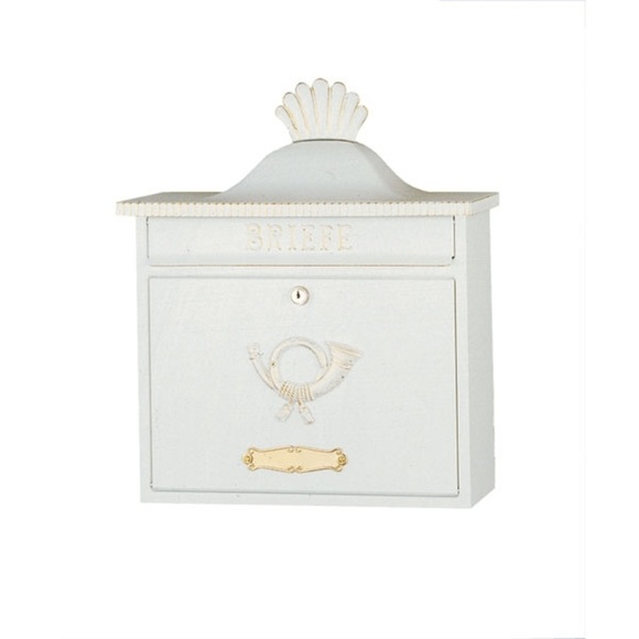 Briefkasten TRAKO in klassischem Design, weiß/gold