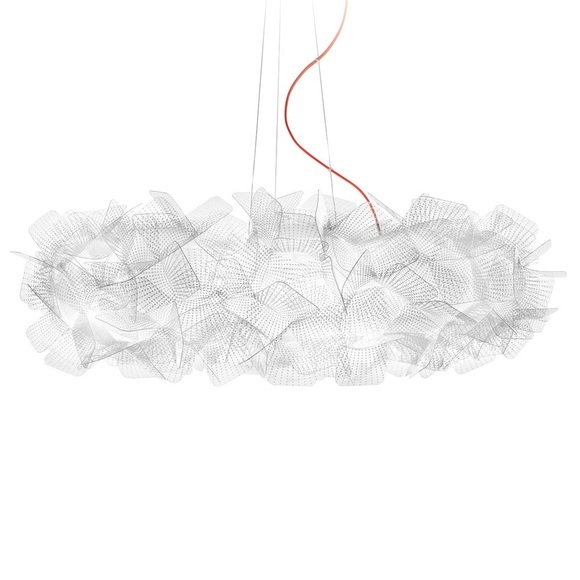 Slamp Clizia Pixel Hängelampe, Kabel rot, Ø 78 cm