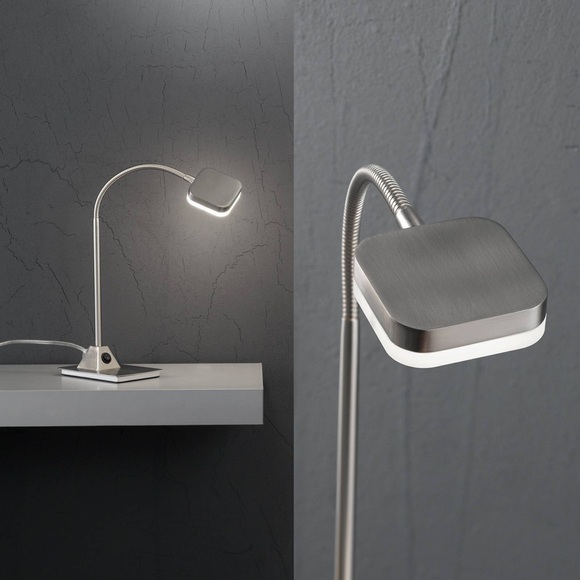 LED-Tischleuchte Tobias, nickel-matt